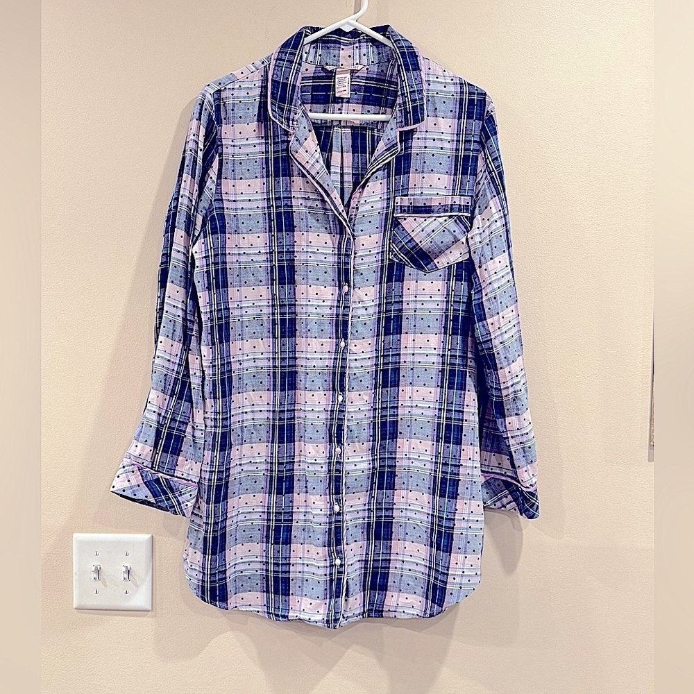 🔥Victoria’s Secret Plaid Button-Up Pajama Top🔥